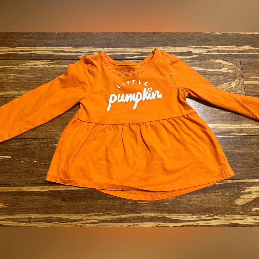 Orange Long Sleeve 'Little Pumpkin' Shirt